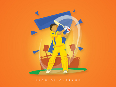 LION of CHEPAUK chennai cricket csk daily dhoni illustration