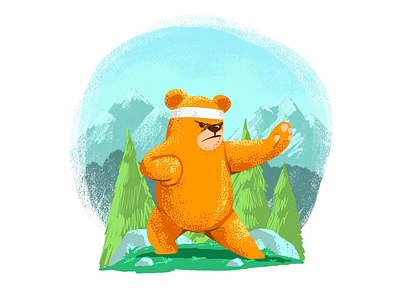 kung fu grizzly art artist artwork character creative daily design designer graphic design illustration