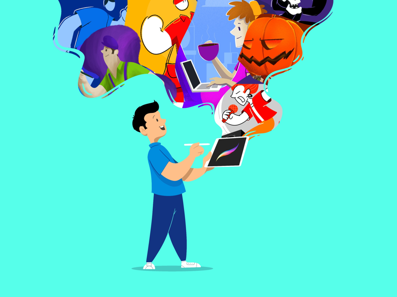 ipad and me creative character daily illustration graphic design designer design artwork artist art