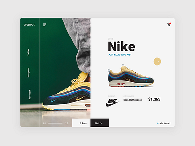 Dropout. design design inspiration minimal nike nike air max nike wotherspoon page ui ux web webdesign website