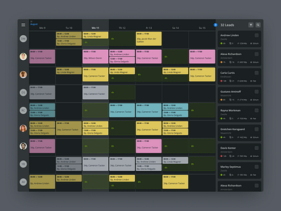 🗓️Planning Web App — Dark mode calendar planner team management ui ux web application design