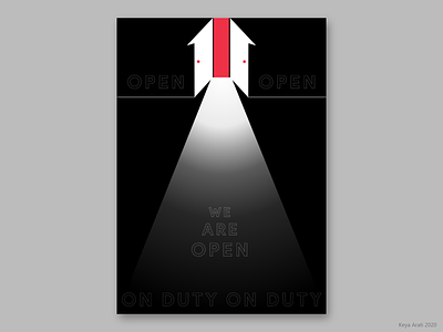 We are open on duty - Retailers artwork design graphic design illustrator invite lockdown minimalistic open poster retailer shop vector art welcome