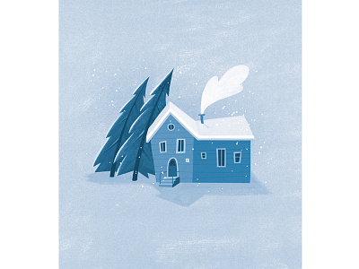 Winter illustration art book children illustration forest home illustration snow winter