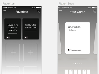 Cards Against Humanity app comps