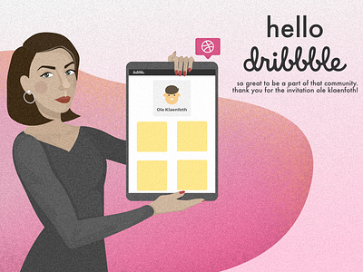 Hello dribbble debut illustration