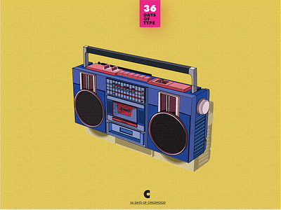 C for Cassette Player art dribbble graphicdesign illustration isometric music pattern retro sketch texture typography vector