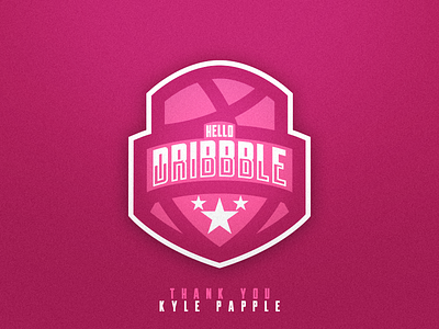 Hello Dribbble! debut design dribbble follow hello invite shield sports thank welcome