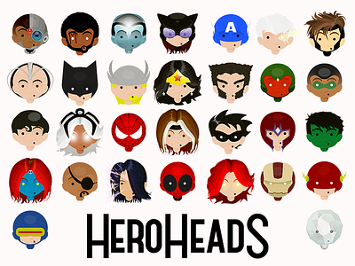 HeroHeads chibi comics dc hero marvel super superhero xmen justice league mutants