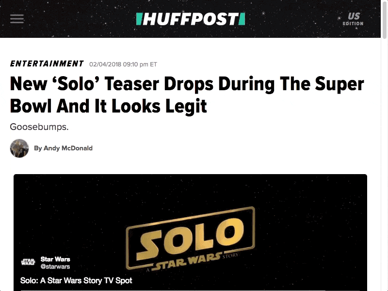 Huffpost Lightsaber Progress Bar custom easter egg force huffpost lightsaber may the fourth progress progress bar scroll star wars stars