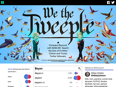 We The Tweeple beyonce clinton data data viz database election illustration profile tewwt trump tweeple twitter