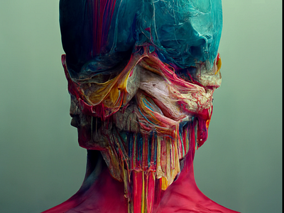 Faceless colorful dark face graphic design horror illu illustration portrait strange wax