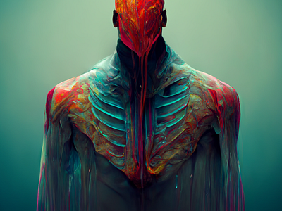 Faceless .2 ai character colorful dark graphic horror illustration monster strange