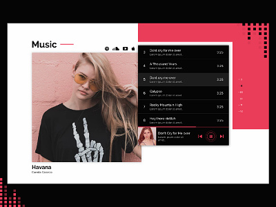 Music UI Design music music album ui user interface design website design