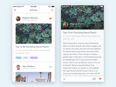Daily UI #005 article concept dailyui ios iphone plants