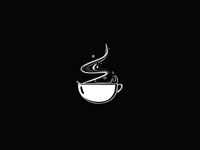 Coffee First, Design After... art black black and white blackandwhite coffee coffee cup cup design drawing hot icon illustration illustrator logo mug procreate smoke steam vector white