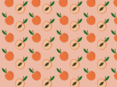 I got my peaches out in Georgia Pattern Illustration (Wallpaper) branding creative design designer designinspiration draw drawing dribbble fruit graphic illustration illustrator orange pattern peach peaches print procreate vector wallpaper