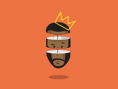 Celebrity Head Illustration 'Kanye West' animation artist cartoon celebrity character drawing famous graphic illustration man orange sketch
