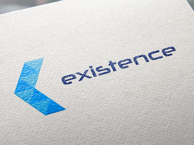 Existence - Logo Design blue branding design identity letters logo modern paper print printing type vector