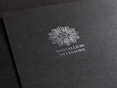 Medallion Interiors - Logo Design branding design emboss embossed graphic design imprint interior design letterhead logo logos silver typography