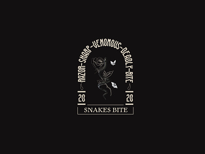 Snakes Bite 🗡️🌹 adobe apparel black brand branding clothing design drawing graphic graphicdesign icon illustration illustrator logo logodesign rose snake type typography vector