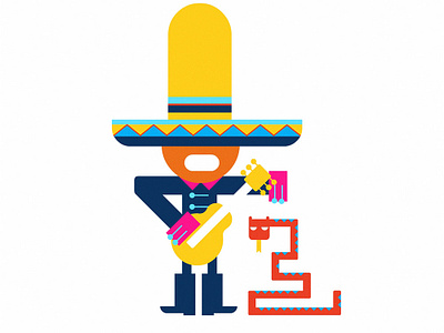 Mexican 2d character illustration