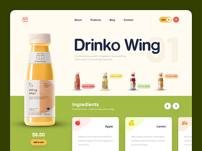 Web Header - Drinko Wing by Sajon on Dribbble