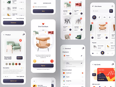 Furniture App By Orix animation app design app project app ui best shot clean design colorful dribbble dribbble best shot furniture furniture app furniture design furniture store minimal popular popular design popular shot project wireframe wireframes