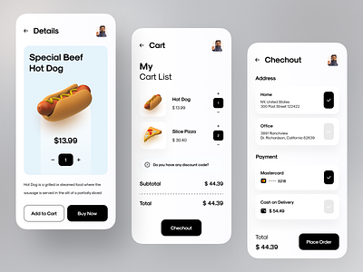 Orix Food App app design cart checkout delivery app design dribbble best shot food food app minimal popular restaurant app trend trendy ui uidesign ux