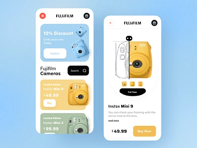 Camera Shop App app design design dribbble best shot minimal popular trend trending trendy ui ux