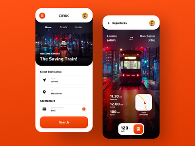 Orix Ticketing App app design application design dribbble best shot minimal orix popular ticket ticketing train trend trending trendy uiux ux