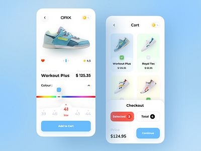 Orix Shoes App app cart colourful fireart fireartstudio ios mobile mobile app mobile app design mobile ui orix popular popular shot product sajon shoe top trending ui ux