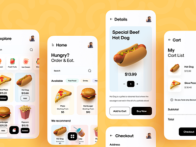 Food App app food food and drink food app interface minimal mobile mobile app mobile apps mobile ui mobileapp mobileappdesign ui design uiux ux ui design