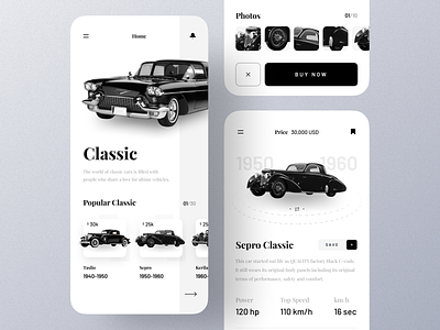 Classic Cars App app interface minimal mobile mobile app mobile apps mobile ui mobileapp mobileappdesign ui ui design uiux ux ux ui design