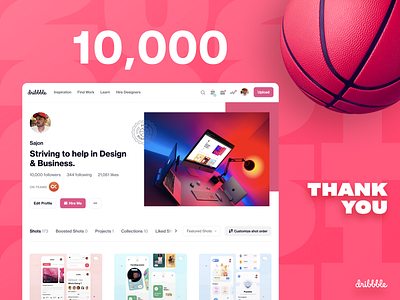 10k Followers | Dribbble 10k 10kfollowers dribbble milestone thanksgiving