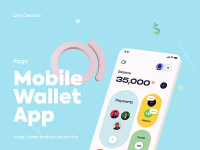 Pago Mobile Wallet animation app app design behance branding design illustration minimal orix project sajon ui uiux ux