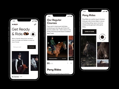 Horsey Website - Mobile Responsive agency animal app designer dark desktop design horse landing page mobile mobile web orix product designer responsive sajon ui designer visual designer web web design web designer web mobile web responsive