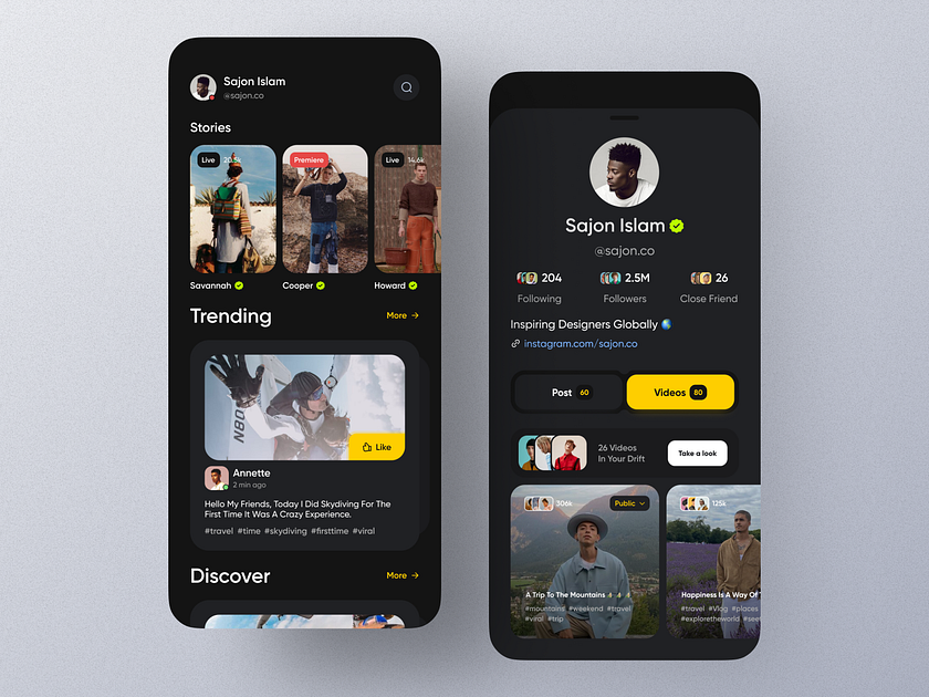 Social Media App by Sajon for Orix Agency on Dribbble