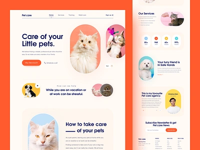 Pet Care Website agency animal animal care care cat dog landing orix pet pet care pet store pet ui pet web petshop sajon ui designer veterinarian veterinary visual website