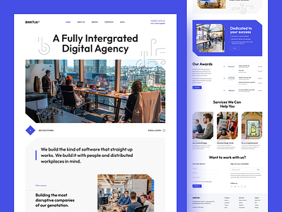 Digital Agency Website agency agency web agency website blue company digital agency header home page landing page office orix sajon ui ui designer visual designer web web design web landing website website design
