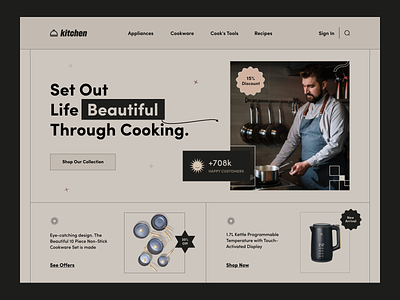 Kitchen Equipment Website agency cooking desktop header kitchen orix premium retro retro style sajon trending ui designer visual designer web web design web designer web header web landing web landing page website design