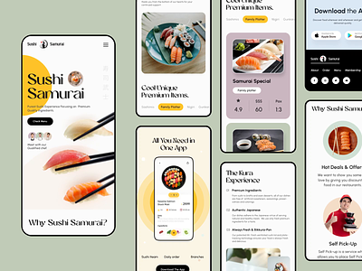 Sushi Samurai Web Responsive app design clean design minimal mockup motion graphics orix project responsive restaurant sajon sushi sushi web ui uiux ux visual design visual web web resonsive web ui