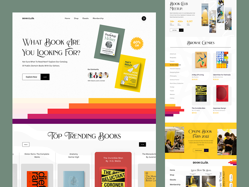 Bookstore Website by Sajon for Orix Creative on Dribbble