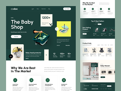 Codac Baby shop. baby baby clothes baby online shop baby shop care color e commerce for parents children e commerce landing page kids ecommerce store kidsshop minimal online shopping orix product sajon toy store trend typography website concept website landing page design