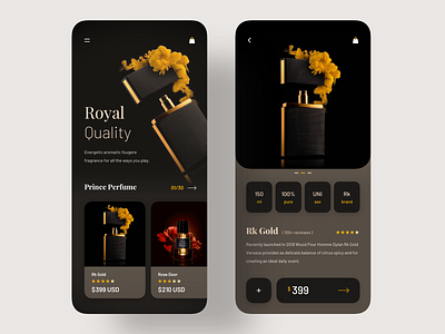 Perfume Products App 2019 trend app app design application dark theme dark ui design minimal perfume perfumes product product design trend trending trendy trendy design ui uidesign uiux ux