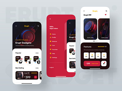 Gadgets Store App 2019 trend app app design application color dark ui design ecommerce app minimal mobile product design trend trending trendy ui design uidesign uiux uiux design ux webapp