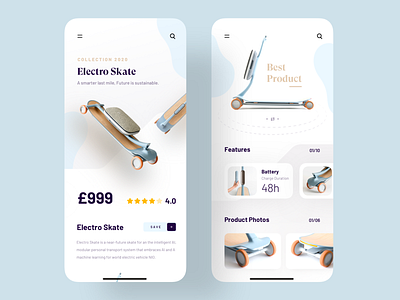 Electro Skate App 2019 trend app app design application color design ecommerce app ios minimal product skate trend trending trendy ui ui design uidesign uiux userinterface ux