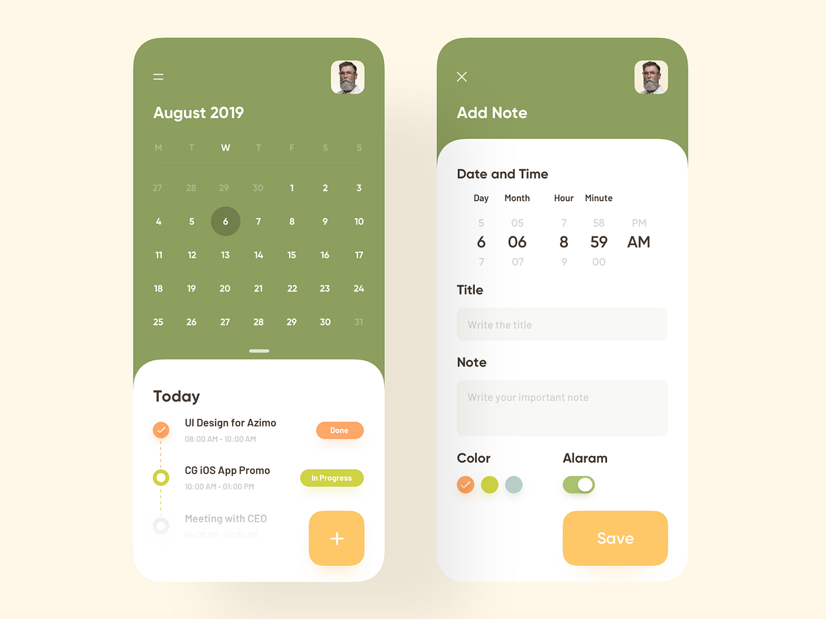 Daily Task Schedule App by Sajon on Dribbble