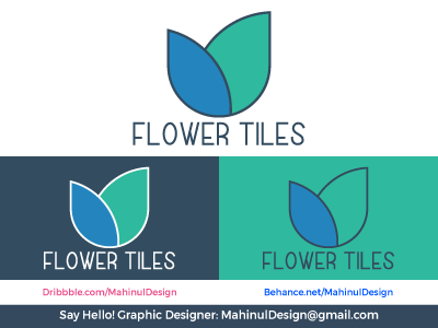 Flowers Tiles (Flower Selling Shop) Logo Design brand identity branding design flower flower logo flower tiles logo
