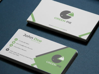 Corporate Business Card Design for CEO of Green-Pie Grocery Shop business card business card design corporate corporate business card green pie grocery shop business card