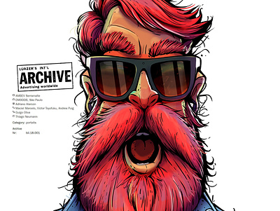 Character for the Serramalte Advertising advertising archive beard beer illustraion